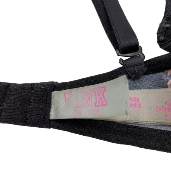 PINK T-Shirt Bra Women 32D Black Wear Everywhere Underwire Victoria's Secret - Picture 8 of 10